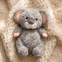Gosedjur grå koala med eukalyptusblad 35 cm
