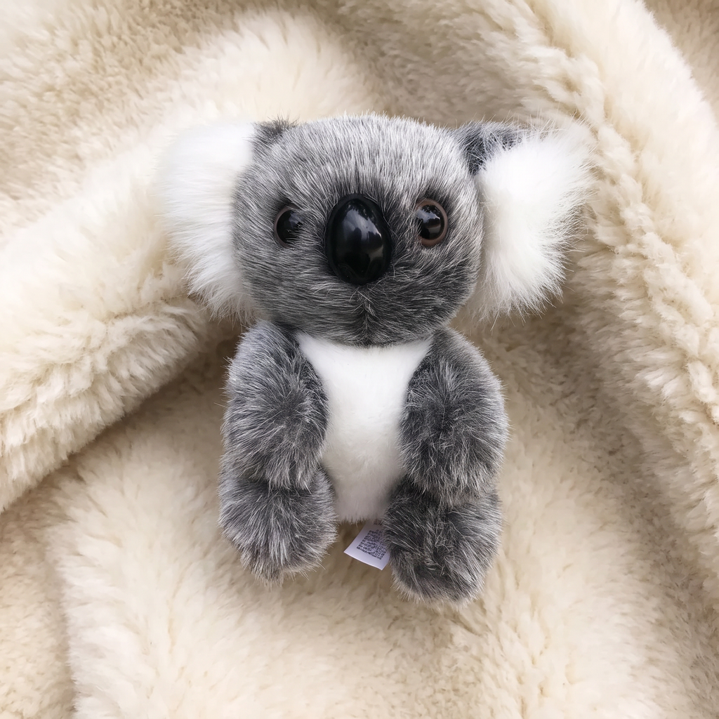 Gosedjur koala realistisk grå och vit