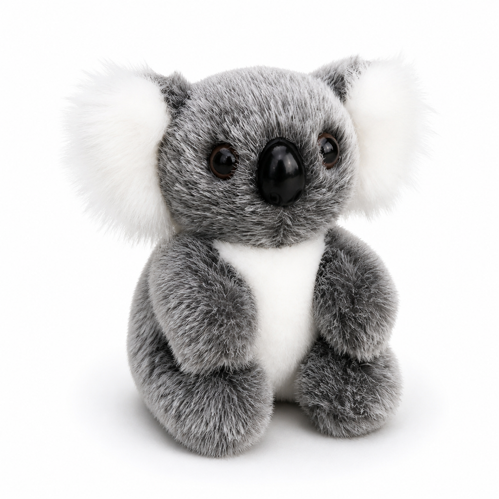Gosedjur koala realistisk grå och vit