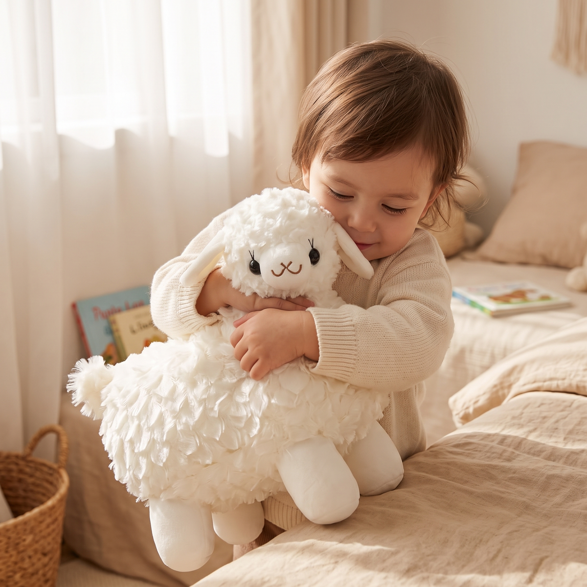 Gosedjur lama bebis vit 20 cm