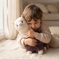 Gosedjur lama tvåfärgad lila och krämvit 28 cm