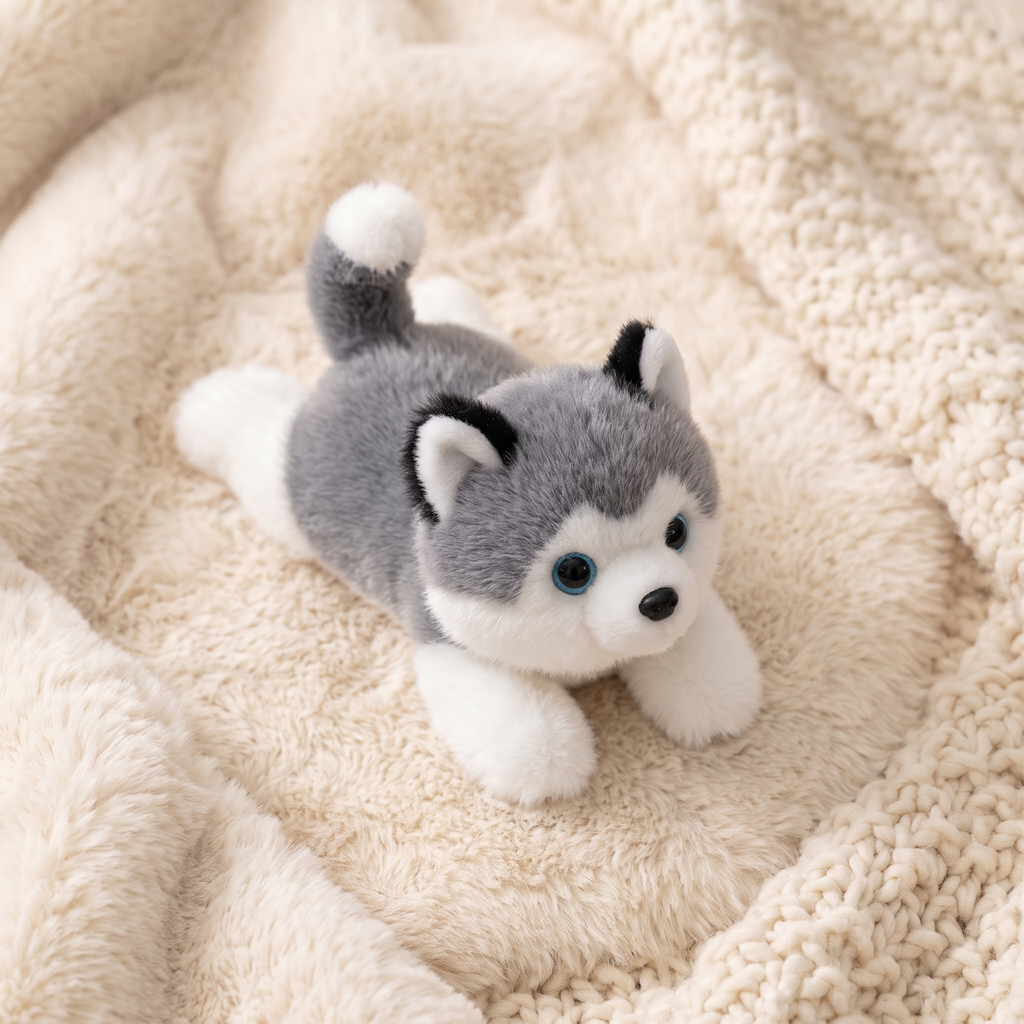 Tyngdgosedjur husky grå och vit