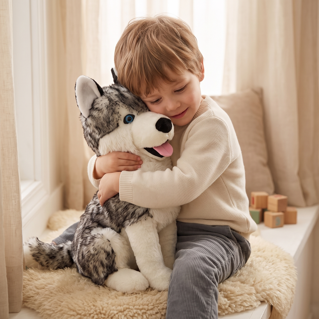 Gosedjur varg husky grå 53 cm