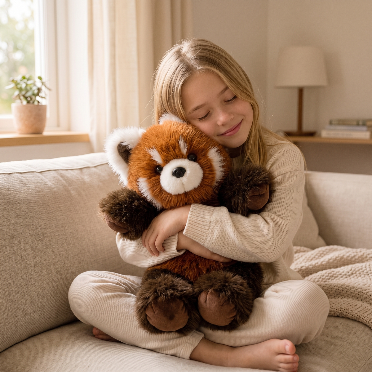 Gosedjur röd panda springande 55 cm
