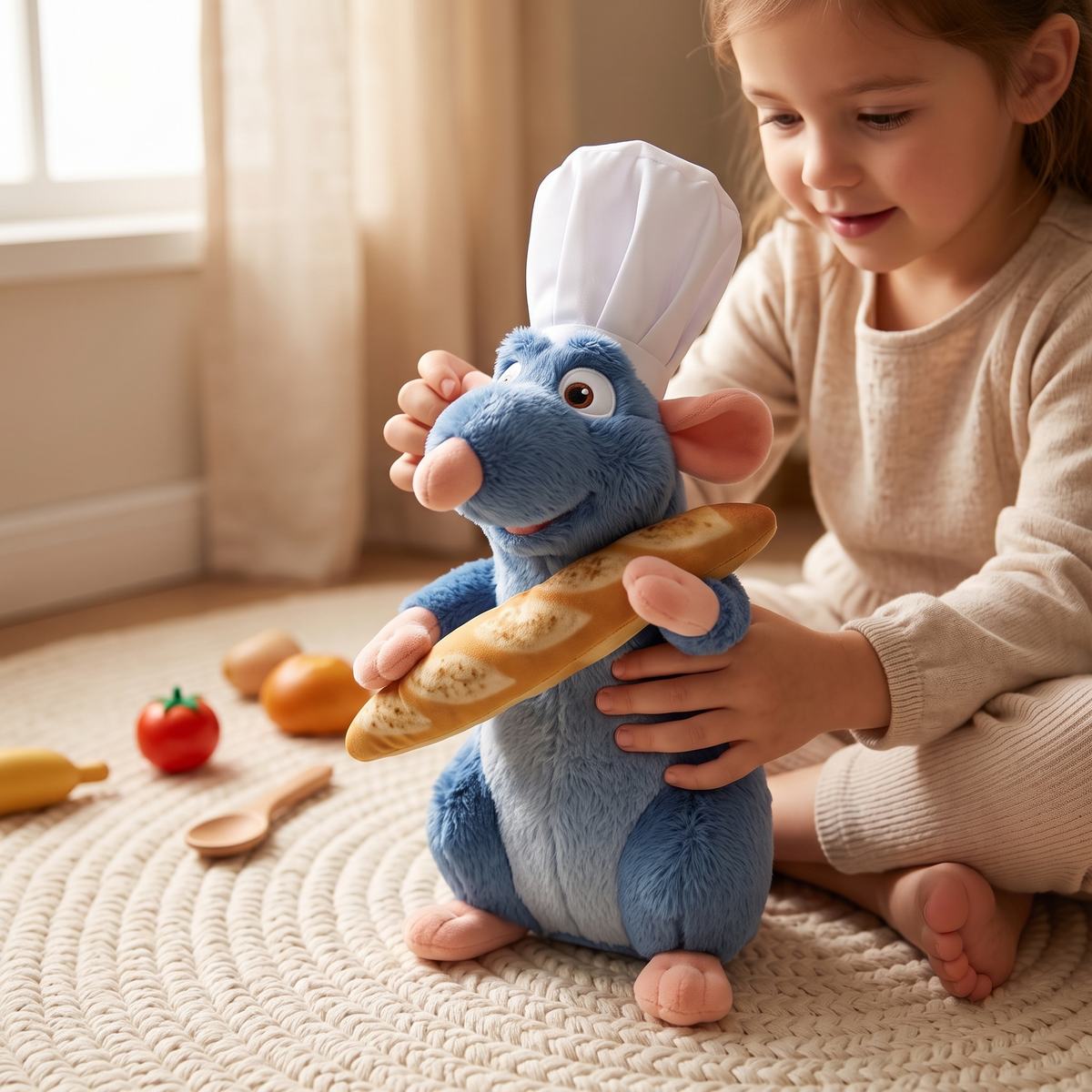 Gosedjur Råttatouille Remy kock med baguette
