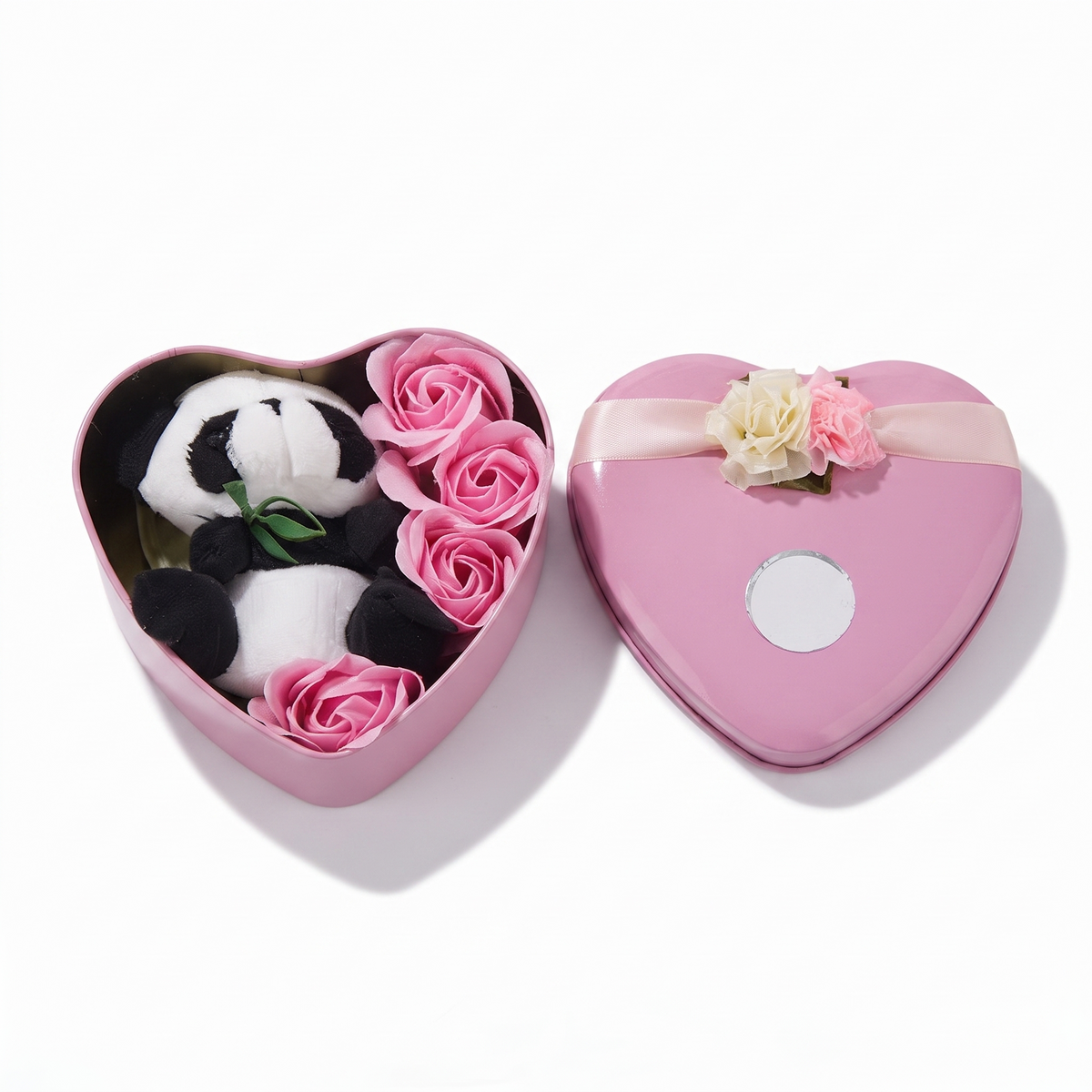 Gosedjur alla hjärtans dag panda rosa hjärtask