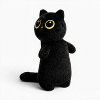 Gosedjur svart katt kawaii med stora ögon