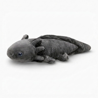 Gosedjur axolotl realistisk svart med blå ögon
