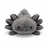 Gosedjur axolotl realistisk svart med blå ögon